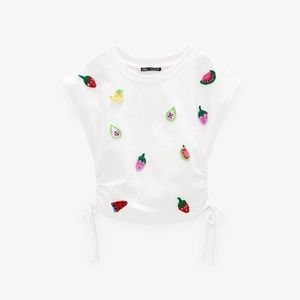 ZARA Crotchet Fruit Top